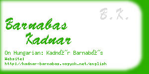 barnabas kadnar business card